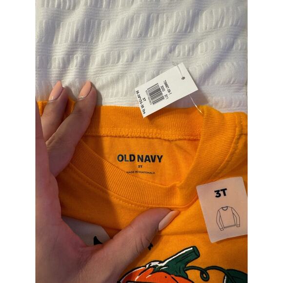 NWT Lot of 2 Old Navy Baby Yoda Halloween Pumpkin Graphic T-shirts 3T - Picture 3 of 6